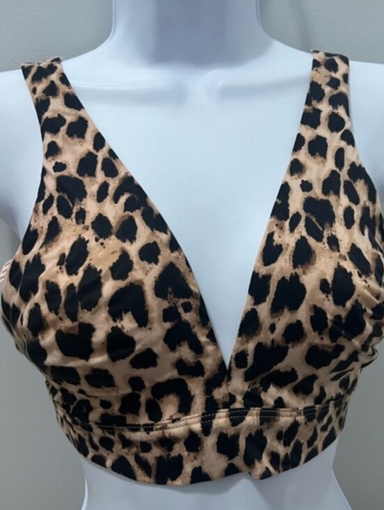 Victoria's Secret Tops - Medium Leopard Print V-Neck Crop Top - Brown/Black NWOT